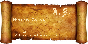 Mityin Zolna névjegykártya